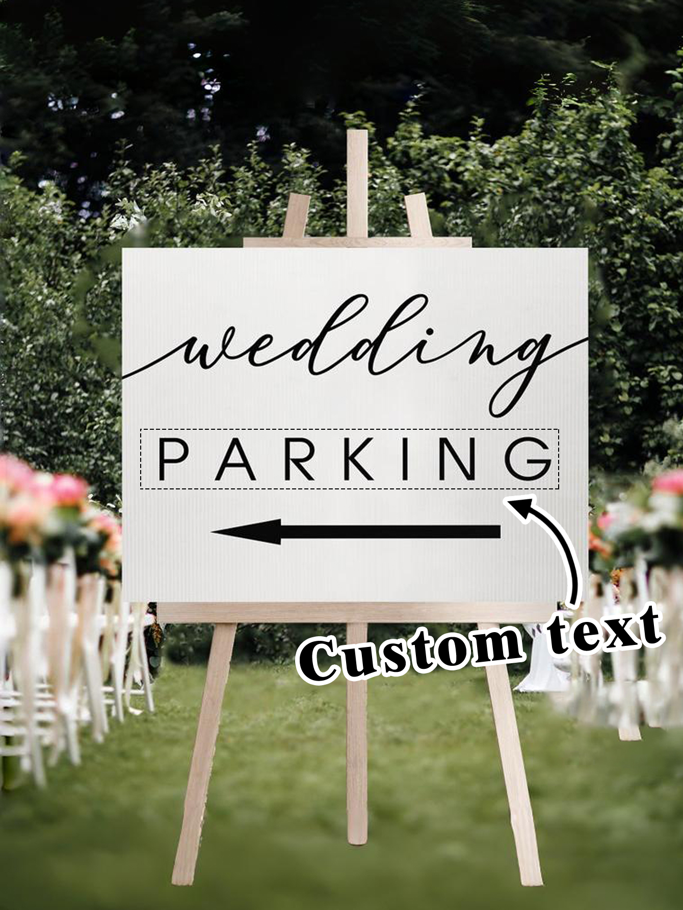 Customizable Acrylic and PVC Wedding Parking Lot Signs